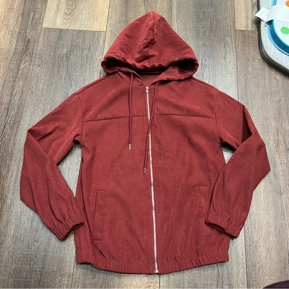 Burnt red zip up hoodie